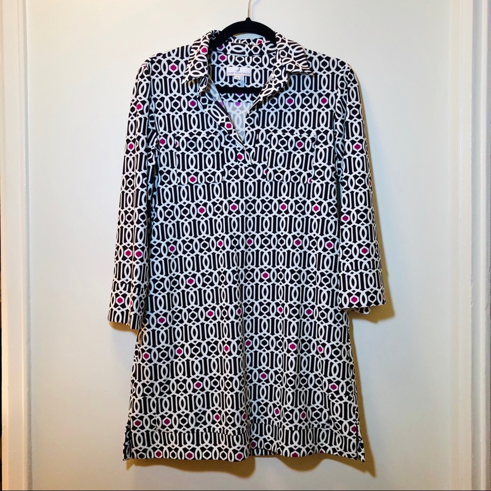 Jude Connally Brown & Pink Geometric Tunic (Small)